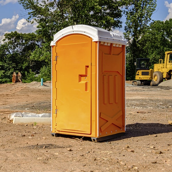 can i customize the exterior of the porta potties with my event logo or branding in Redfield KS